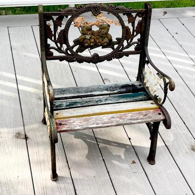 Vtg. Cast Iron Children’s Patio Bench