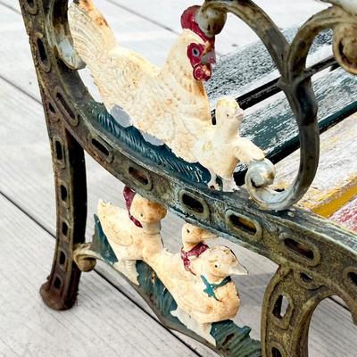 Vtg. Cast Iron Children’s Patio Bench
