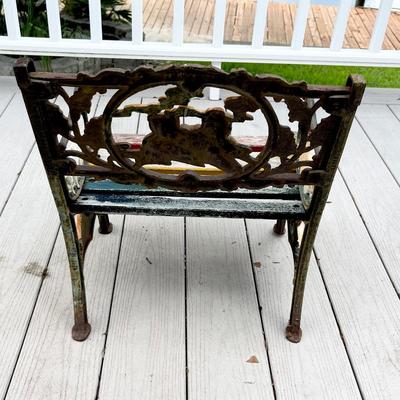 Vtg. Cast Iron Children’s Patio Bench