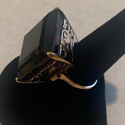14k Evening Ring with Huge Stone