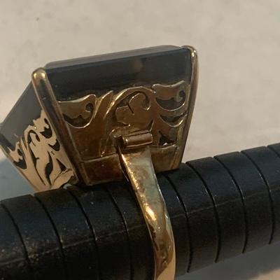 14k Evening Ring with Huge Stone