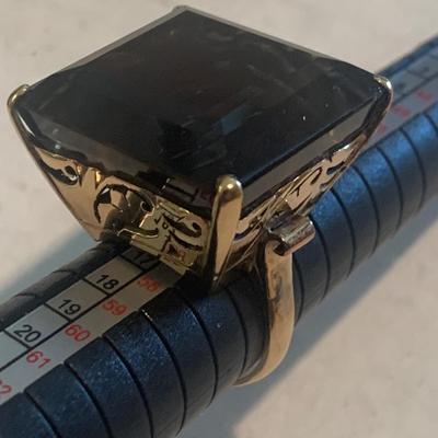 14k Evening Ring with Huge Stone