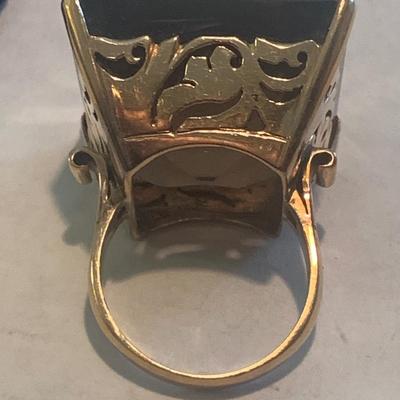 14k Evening Ring with Huge Stone