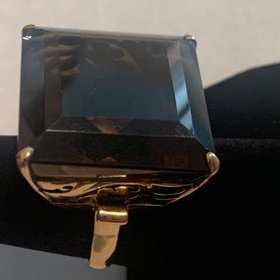 14k Evening Ring with Huge Stone