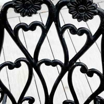 Black Floral Cast Aluminum Rocker