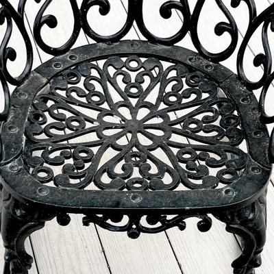 Black Floral Cast Aluminum Rocker