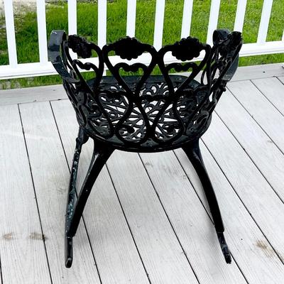 Black Floral Cast Aluminum Rocker
