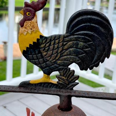 Cast Iron Garden Rooster Weathervane