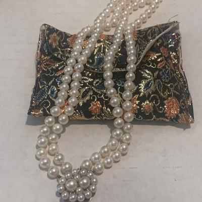 Matching Pearl Necklace & Bracelet w/14k White Gold