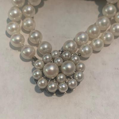 Matching Pearl Necklace & Bracelet w/14k White Gold