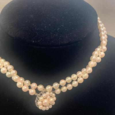 Matching Pearl Necklace & Bracelet w/14k White Gold