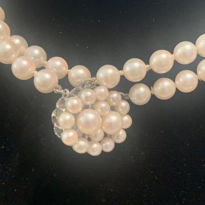 Matching Pearl Necklace & Bracelet w/14k White Gold