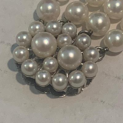 Matching Pearl Necklace & Bracelet w/14k White Gold