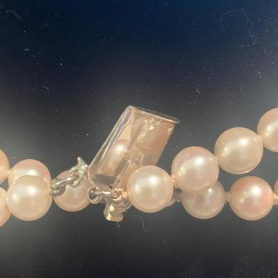 Matching Pearl Necklace & Bracelet w/14k White Gold