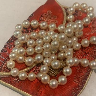 22” Pearl Necklace 14k Yellow Gold Clasp