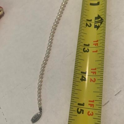 15” Pearl Necklace 10k Gold Clasp