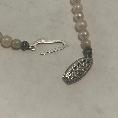 15” Pearl Necklace 10k Gold Clasp