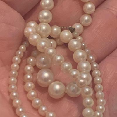 15” Pearl Necklace 10k Gold Clasp