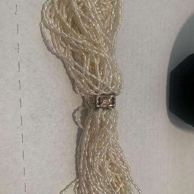 Twisted Pearl Necklace Silver Clasp