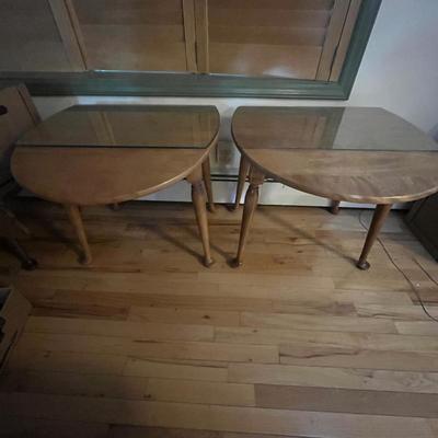 Pair of Maple Drop Leaf Side Tables (LR-MG)