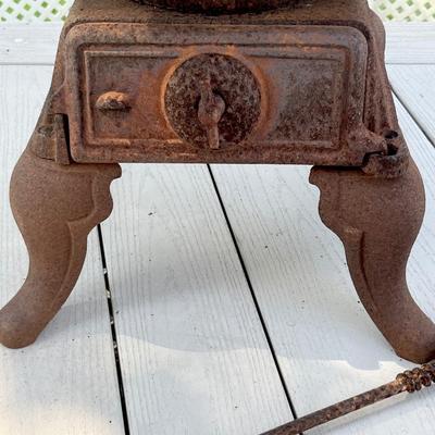 HAZEL ~ Vtg. Cast Iron 2 Burner Wood Burning Stove ~ Heavy
