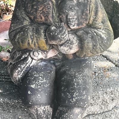 Cement Fishing Boy Statue