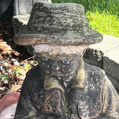 Cement Fishing Boy Statue