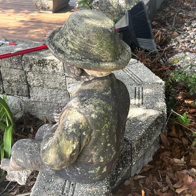 Cement Fishing Boy Statue