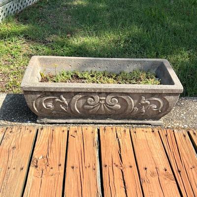 Pair (2) Rectanglular Cement Planters
