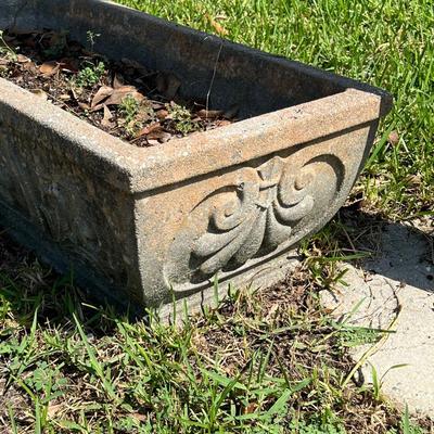 Pair (2) Rectanglular Cement Planters