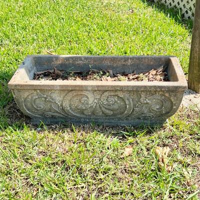 Pair (2) Rectanglular Cement Planters