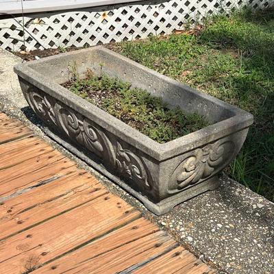 Pair (2) Rectanglular Cement Planters