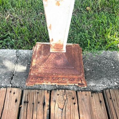 Antique White Destressed Cast Iron Bird Bath / Plant Stand ~ Heavy