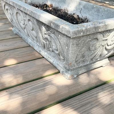 Pair (2) ~ Rectangular Cement Planters