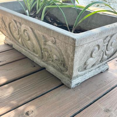 Pair (2) ~ Rectangular Cement Planters