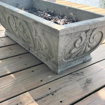 Pair (2) ~ Rectangular Cement Planters