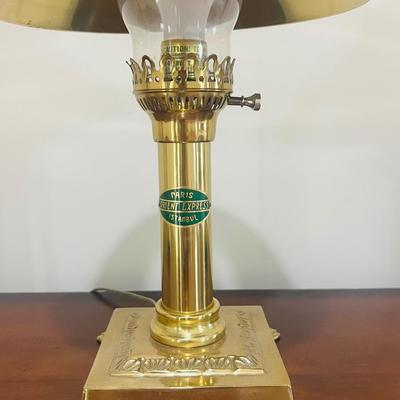 THREE 1950s Solid Brass Paris Orient Express Istanbul Lamp With Adjustable Shade
