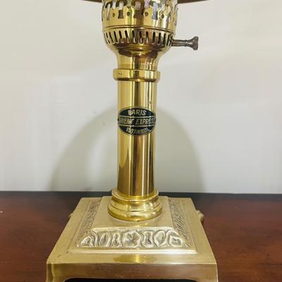 THREE 1950s Solid Brass Paris Orient Express Istanbul Lamp With Adjustable Shade