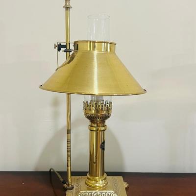 THREE 1950s Solid Brass Paris Orient Express Istanbul Lamp With Adjustable Shade