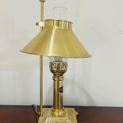 THREE 1950s Solid Brass Paris Orient Express Istanbul Lamp With Adjustable Shade