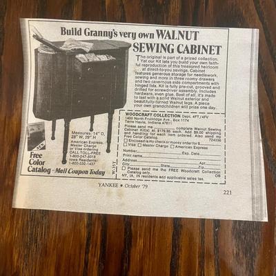 Walnut Sewing Cabinet (H-MG)