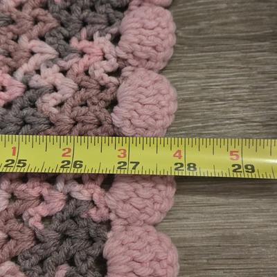 (2) Pink and Gray Crochet Rugs
