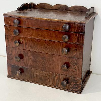 Vtg. Solid Wood Miniature Chest