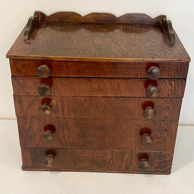 Vtg. Solid Wood Miniature Chest