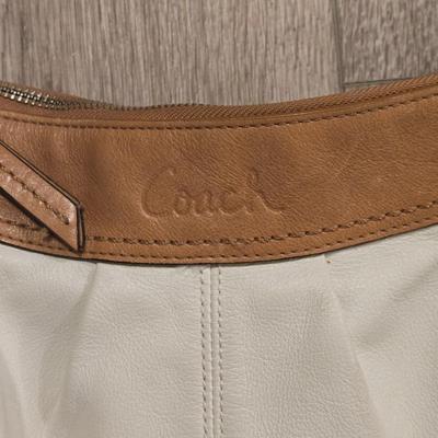 White & Tan COACH Purse