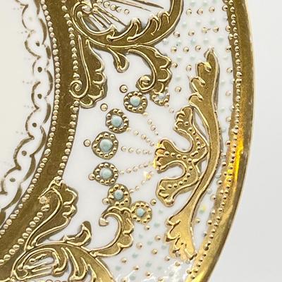 NIPPON ~ Gold Beaded Raised Enameled Plate