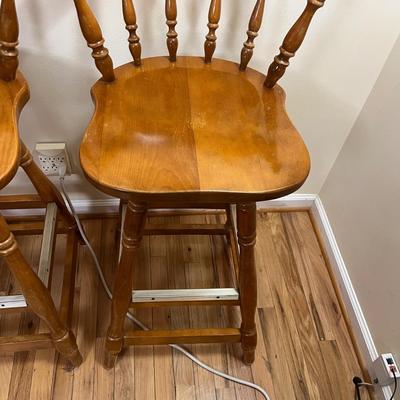 Trio of Wooden Bar Stools (DR-MG)