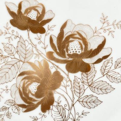 WEIMAR ~ Jutta ~ Gold Leaf Design Porcelain Serving Plate