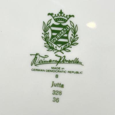 WEIMAR ~ Jutta ~ Gold Leaf Design Porcelain Serving Plate