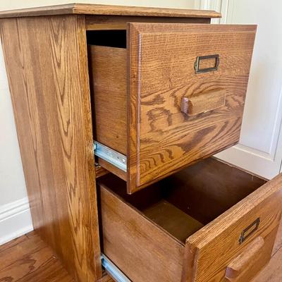 2 Drawer Oak Filing Cabinet